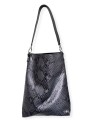 Torebka Trapeze Bag Szary Wąż