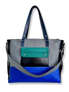 Torba De Luxe Czarno-biała Plecionka 2