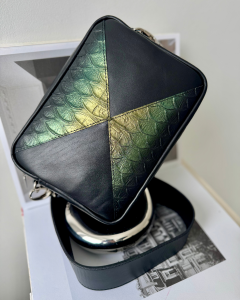 Torebka Trinity Bag Green Croco z czernią