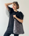Torebka Trapeze Bag Szary Wąż