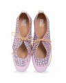 Baleriny wiązane Croco Romantic