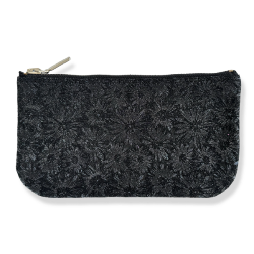 Kosmetyczka Srebrzyste kwiaty na czerni