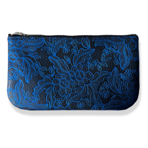 Kosmetyczka Granatowe Kwiaty na czerni