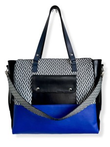 Torba De Luxe Czarno-biała Plecionka 1 OUTLET
