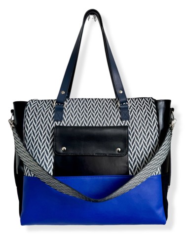 Torba De Luxe Czarno-biała Plecionka 1