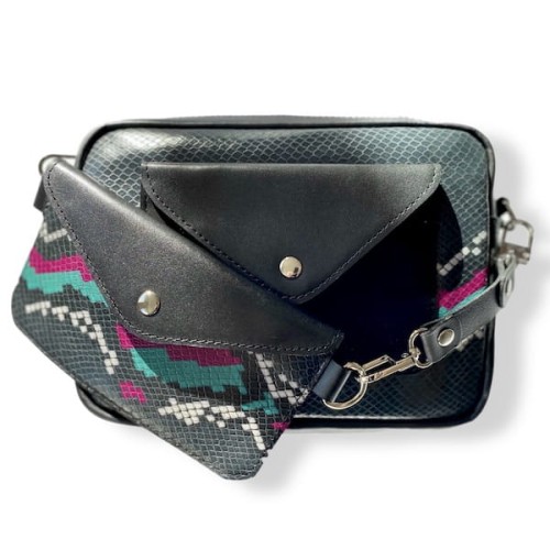 Torebka Double Bag - czarny wąż