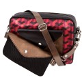 Torebka Double Bag - geo, metal, czerwień