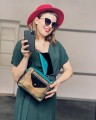Torebka Double Bag - ćwieki, miedź i patyna